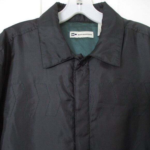 Wilke-Rodriguez Mens L/S Black Poly Full Button-front Short Jacket NWOT - Small - Picture 2 of 3